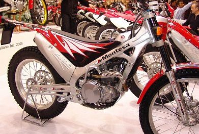 trials motorcycle with seat